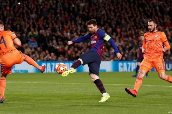 Lionel Messi Pimpin Barcelona Atasi Perlawanan Sengit Lyon