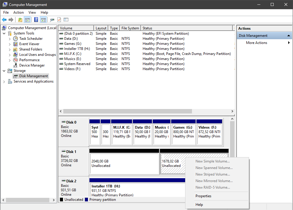 &#91;ask&#93; ngga bisa bikin partisi hdd (unallocated bermasalah)