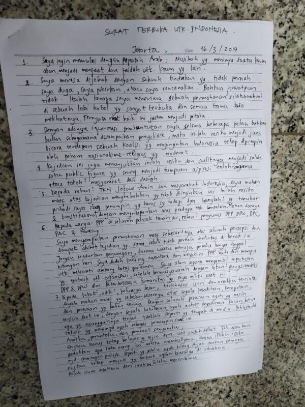 Merasa Dirinya Dijebak, Ini Isi Lengkap Surat Terbuka Rommy