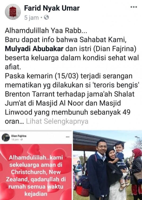 Kisah Keluarga asal Aceh yang Lolos Penembakan di Masjid Christchurch