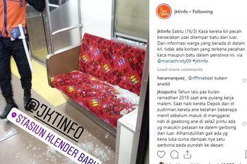 Kaca Jendela KRL Pecah Dilempar Batu di Stasiun Klender Baru, Tidak Ada Korban Luka