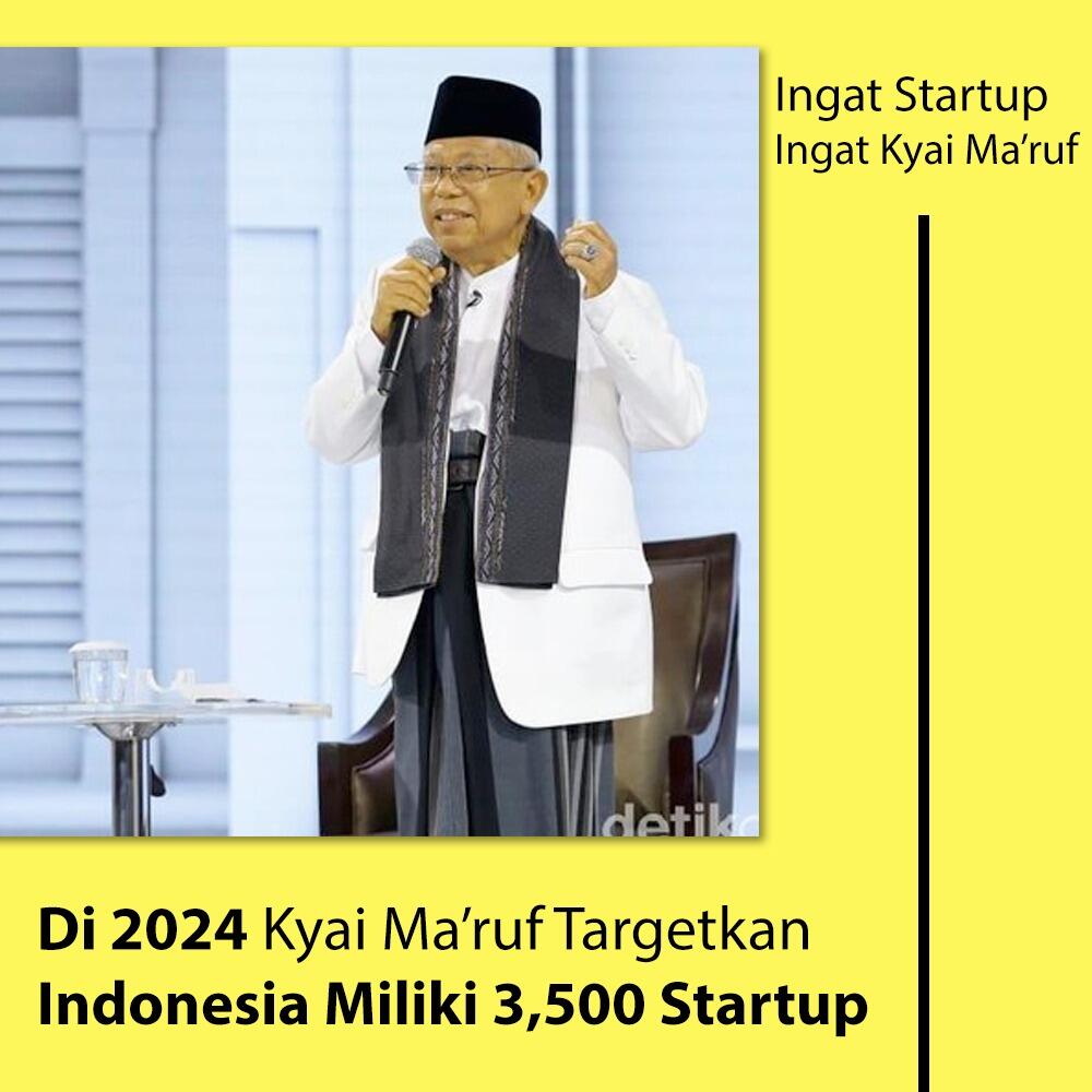 Ma'ruf Amin Pamer 1.000 Startup dan Targetkan 3.500 Startup di 2024