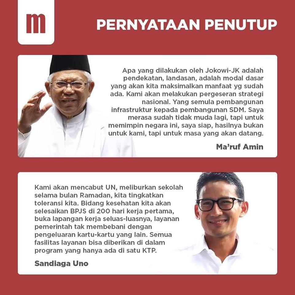 Ma'ruf Sibuk Baca Sontekan, Sandi Buat Catatan