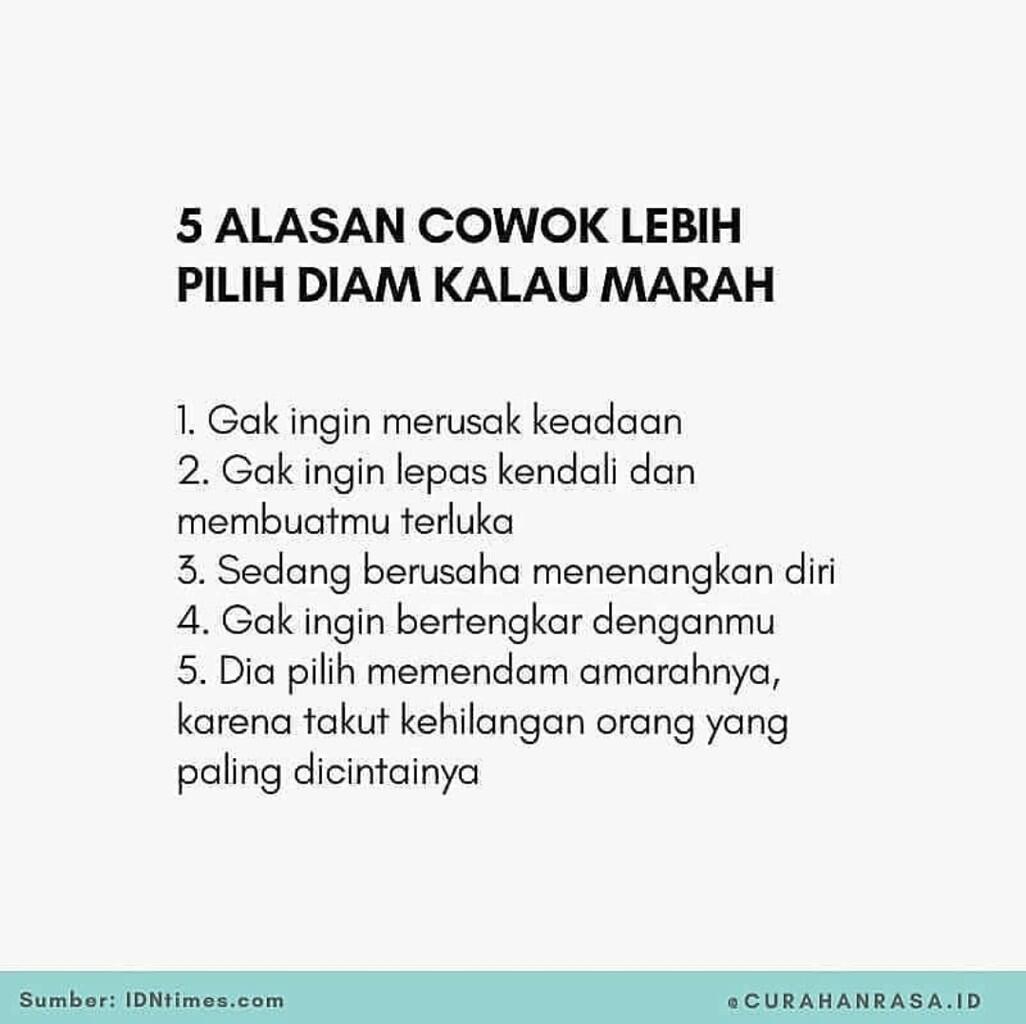 Kenapa Pria Memilih Diam Kalau Sedang Marah? 