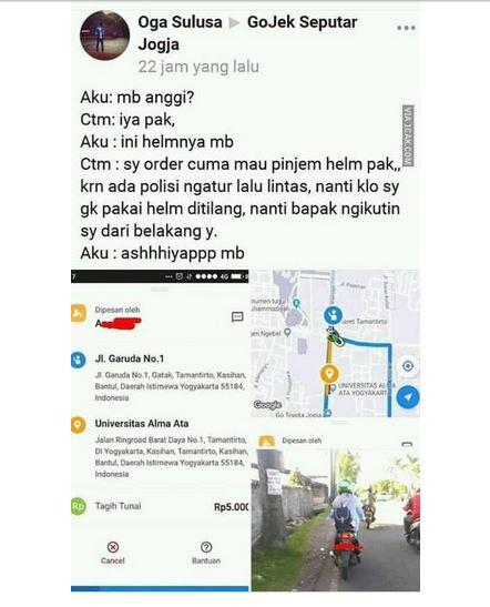 Bikin Ngakak! Si Cewek Pesan Ojek Online Cuma Buat Lakukan Ini