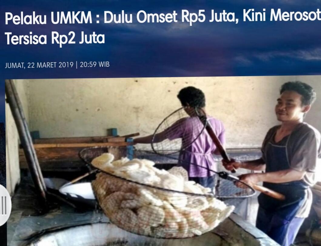 Pelaku UMKM : Dulu Omset Rp5 Juta, Kini Merosot Tersisa Rp2 Juta