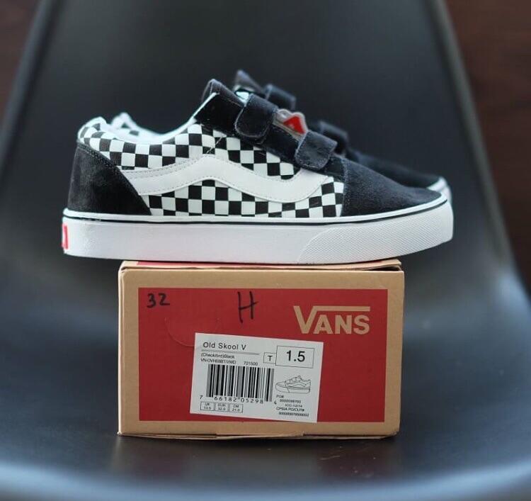 velcro checkered vans