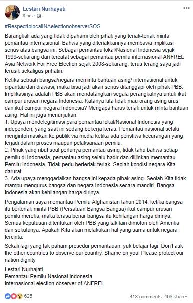 Kata Kedua Timses Soal Usulan Pemantau Pemilu Internasional