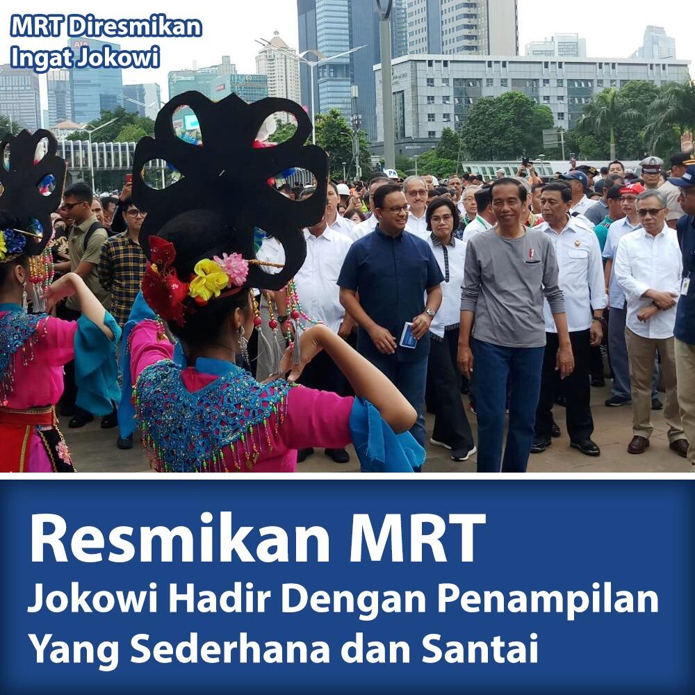 Resmikan MRT Jakarta, Jokowi Himbau Masyarakat Jaga Kebersihan dan Budayakan Antre