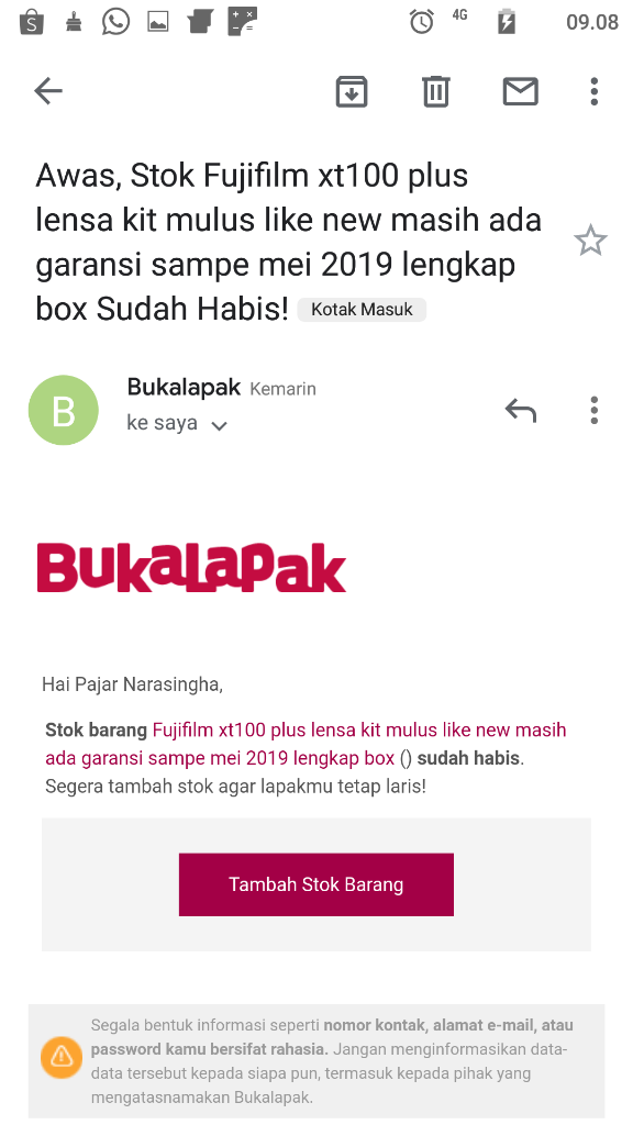 Batal Transaksi, Karena Bukalapak Eror!!