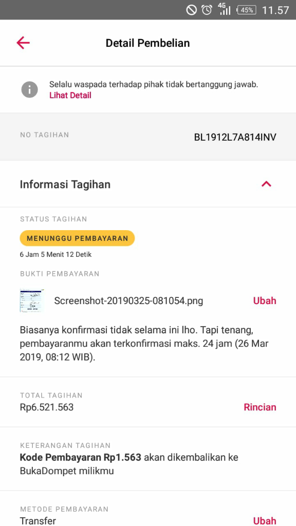 Batal Transaksi, Karena Bukalapak Eror!!