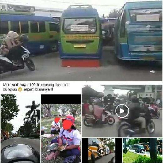 Video Massa Jokowi di Dumai Dikerahkan dari Sumut dengan Mobil Plat BK Beredar