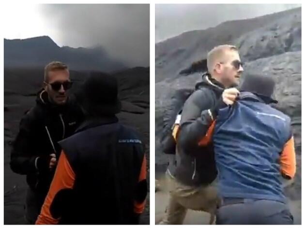 Viral, Video Turis Bule Banting Petugas di Bromo
