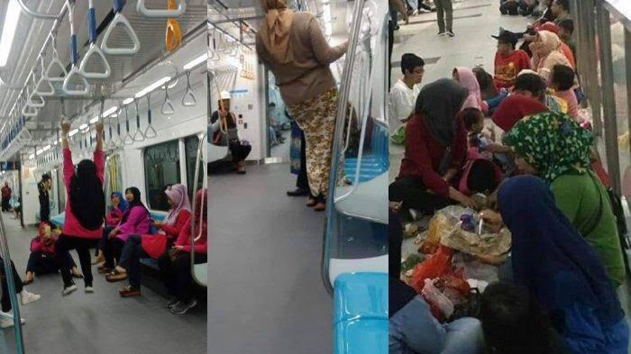 Bergelantungan dan Lesehan, Cara warga kita menikmati MRT ?