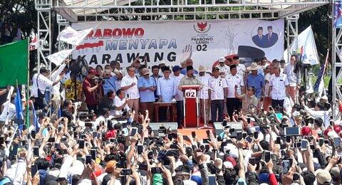 Kampanye di Karawang, Prabowo: Yang Menang Saya, Yang Dilantik Orang Lain