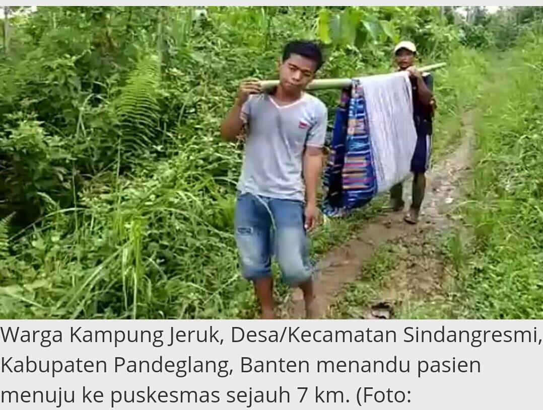 Di Pandeglang Lagi! Ibu Hamil Ditandu 6 Km karena Jalan Rusak