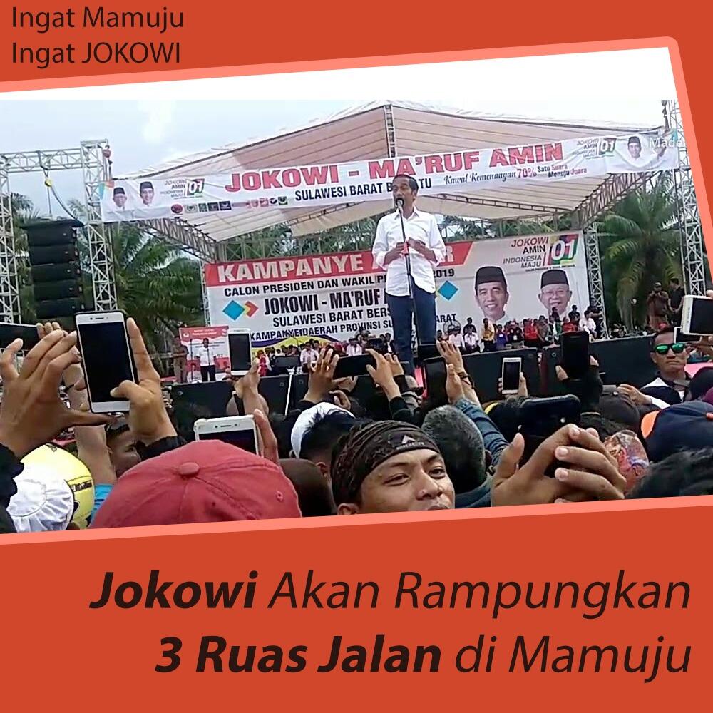Kampanye di Sulbar, Jokowi Janji Selesaikan Pembangunan 3 Ruas Jalan di Mamuju