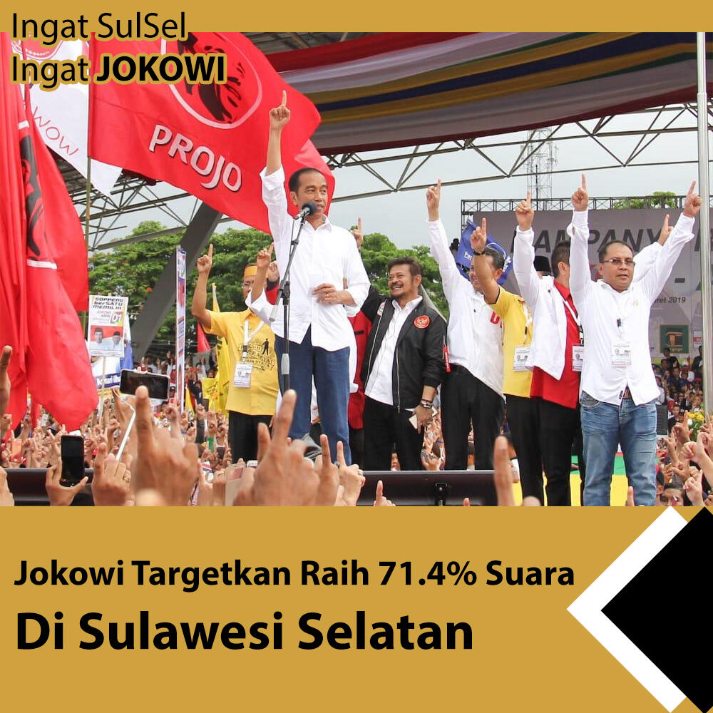 Pilpres 2019: Jokowi Targetkan Raih Minimal 71% Suara di Sulsel