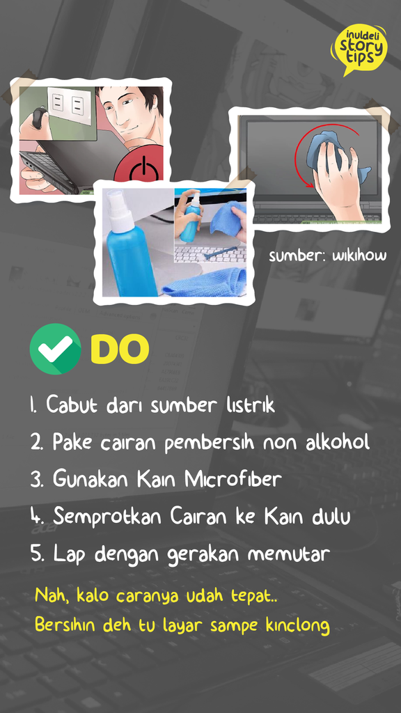 CARA TEPAT BERSIHIN LAYAR LAPTOP - INULDELI JOGJA