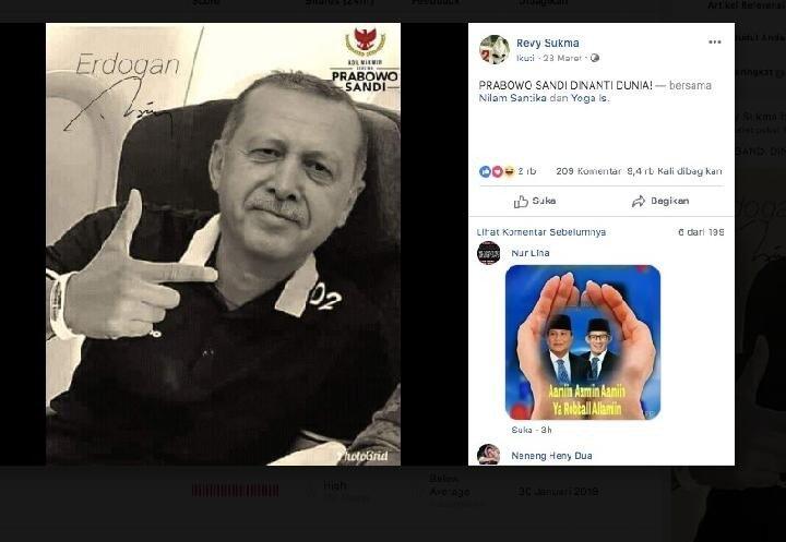 CEK FAKTA: Presiden Turki Erdogan Pose Dua Jari Dukung Prabowo - Sandiaga