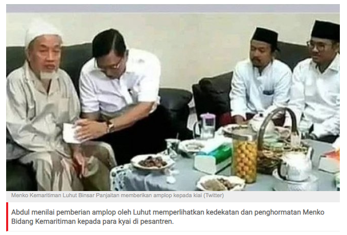 Luhut Beri Amplop ke Kyai, GP Ansor: Sebagai Bentuk Penghormatan