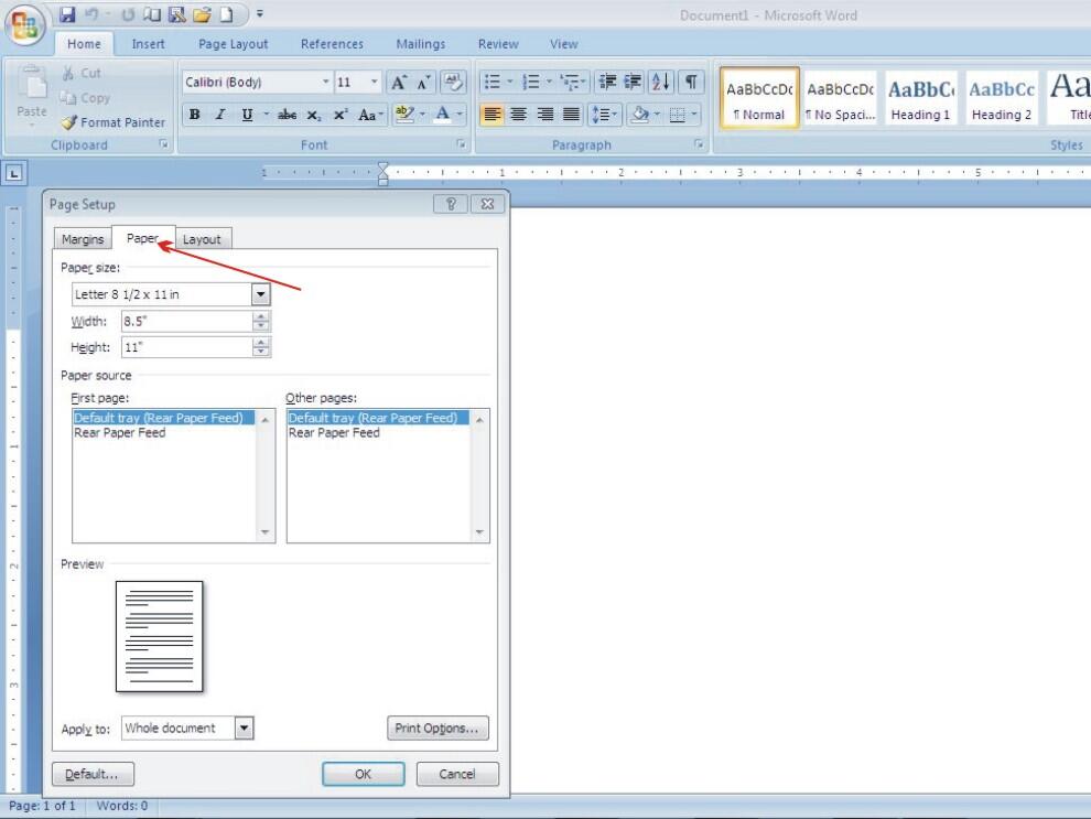 Mengatur Ukuran Kertas di Microsoft Word 2007 (Kertas F4 / Folio)