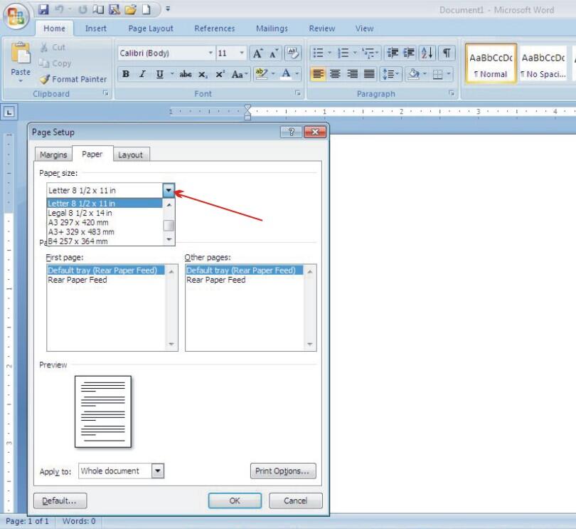 Mengatur Ukuran Kertas di Microsoft Word 2007 (Kertas F4 / Folio)