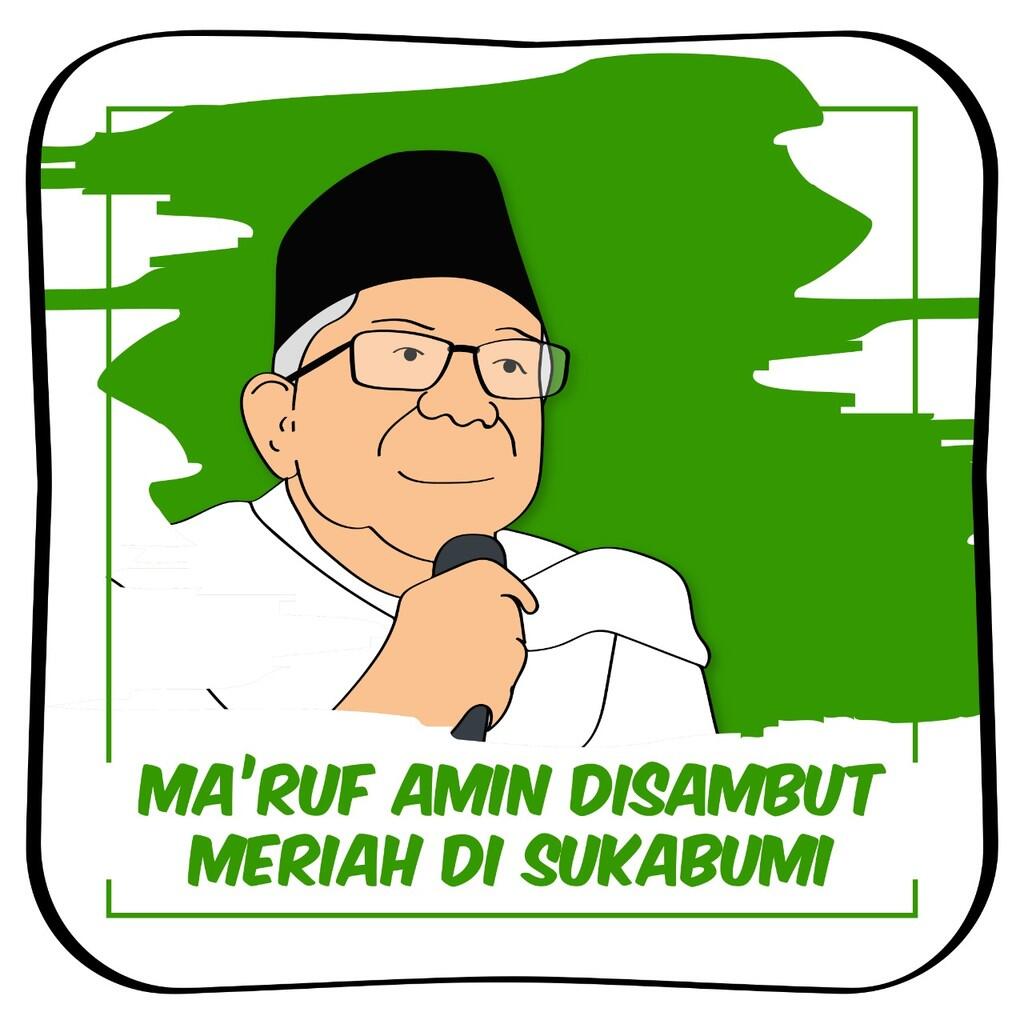 Ma’ruf Amin Disambut Meriah di Sukabumi