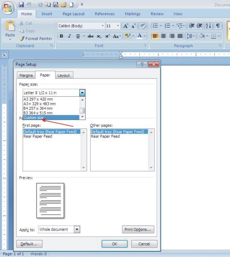 Mengatur Ukuran Kertas di Microsoft Word 2007 (Kertas F4 / Folio)