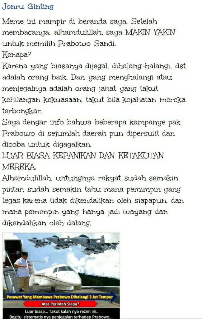 Luntur Isu Prabowo Dihalangi Jet Tempur