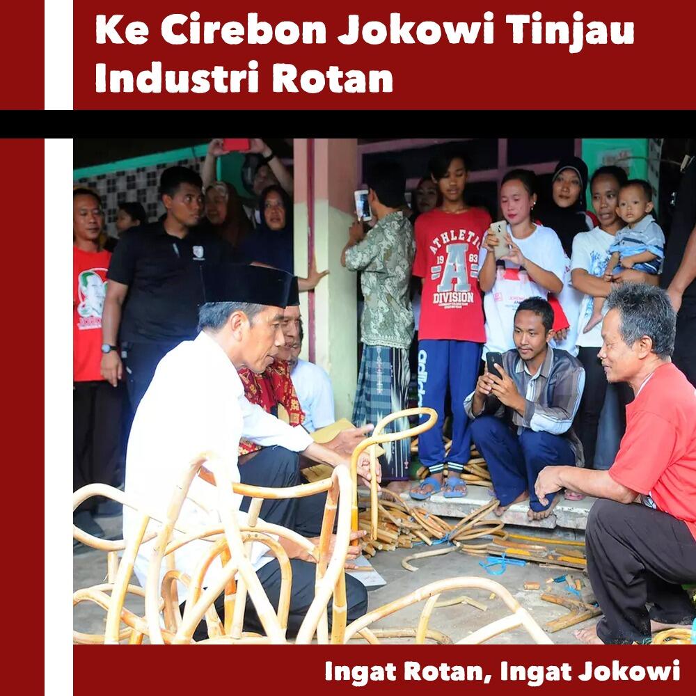 Jokowi kunjungi industri rotan rumahan di Cirebon