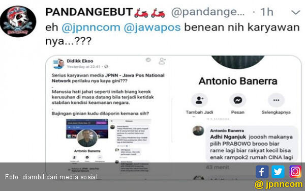 Pemilik Akun Antonio Banerra Bukan Karyawan JPNN