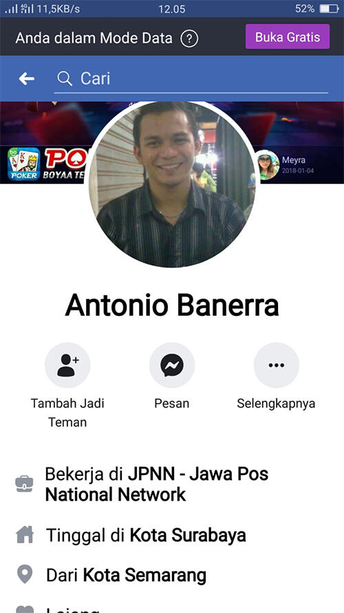 Pemilik Akun Antonio Banerra Bukan Karyawan JPNN