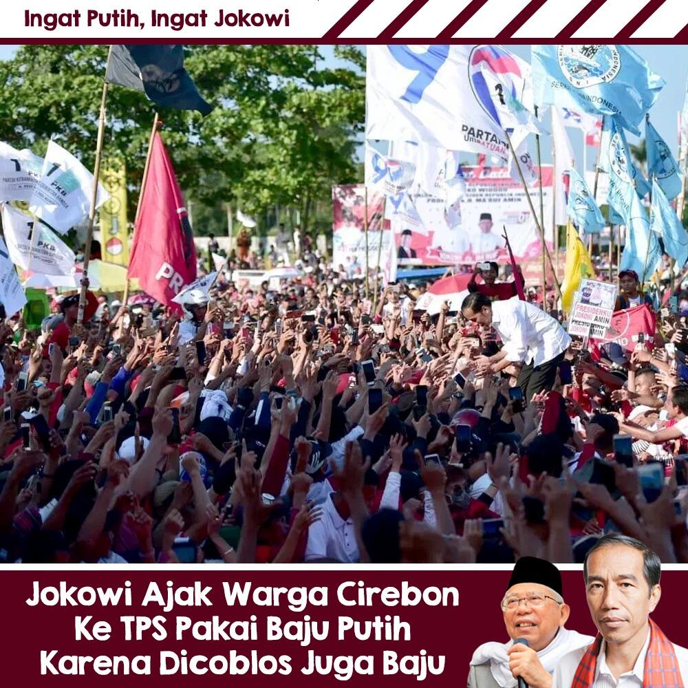 Kampanye di Cirebon, Jokowi: Datang ke TPS Jangan Lupa Coblos yang Pakai Baju Putih