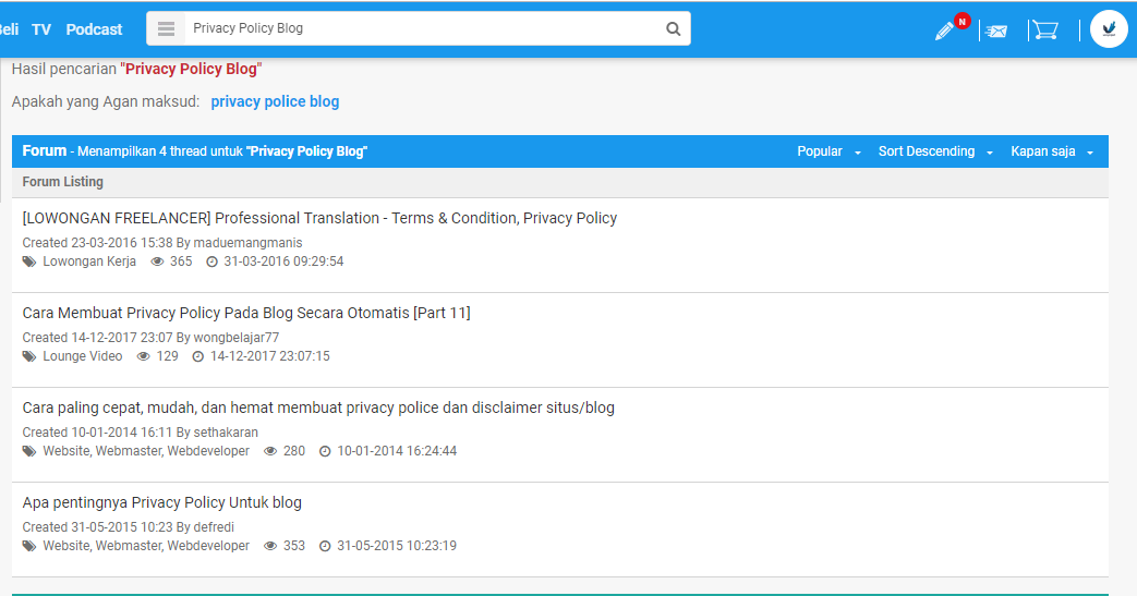 Cara membuat Privacy Policy Di Blog dan Website