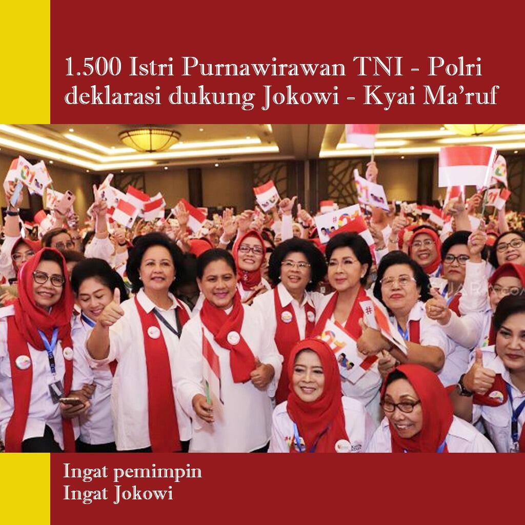Dihadiri Iriana, 1.500 Istri Purnawirawan TNI-Polri Deklarasi Dukung Jokowi-Ma'ruf