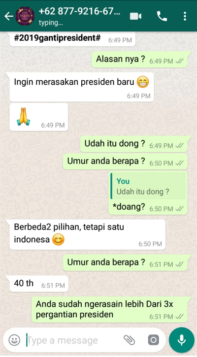 Apa alasan anda mendukung yang anda dukung ?