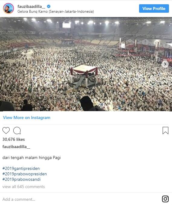 Mulan Jameela, Fauzi Baadilla di Kampanye Prabowo sejak Subuh