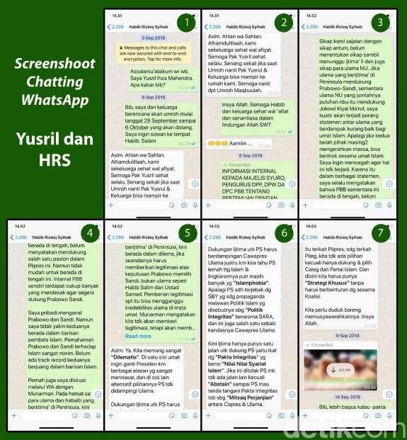 Yusril Jelaskan Motif Ungkap Chat WA dengan HRS ke Publik