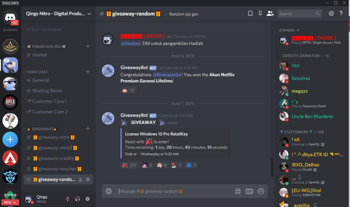 Giveaway bot discord