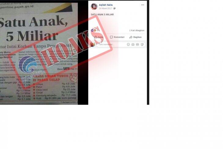 Hoax, Informasi Penculikan Anak dan Penjualan Organ