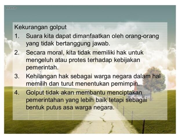 Yakin Mau Golput? Pikir Lagi Gan!