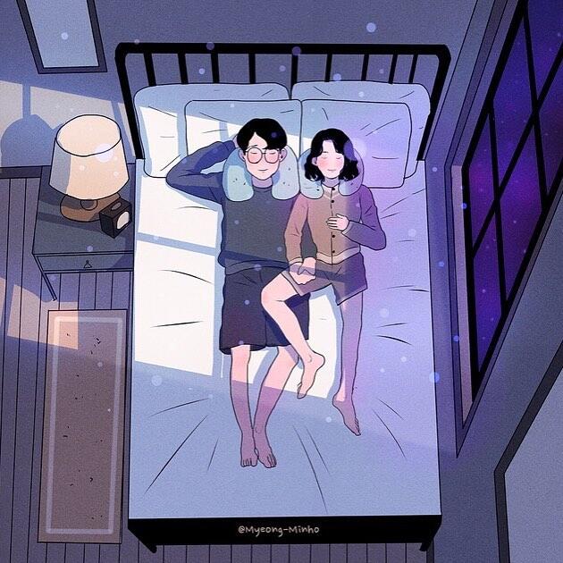 11 Ilustrasi Pasangan Baru Nikah Ini Bikin Gemas, Manjanya Itu Lho!