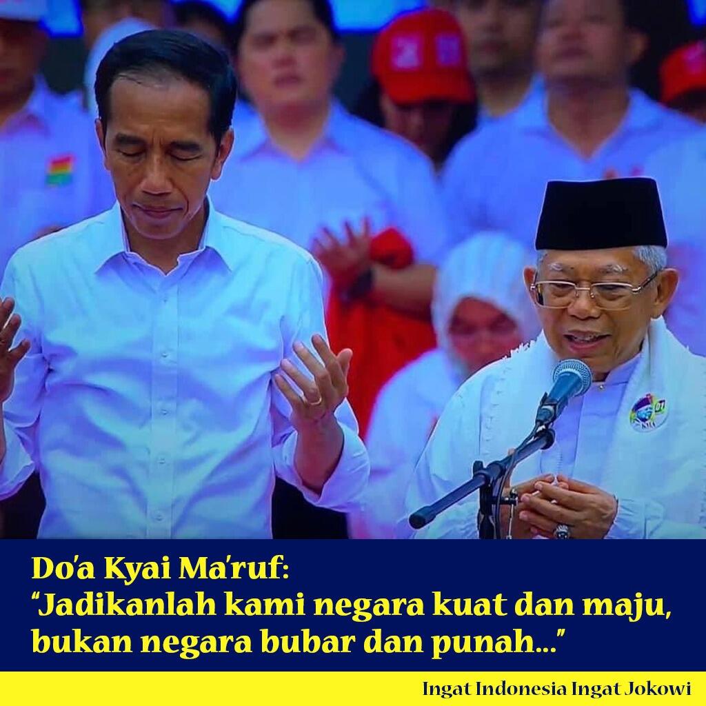 Kampanye Bareng Jokowi, Ma'ruf Doakan Indonesia Tidak Punah