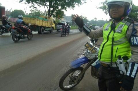 Satlantas Polres Banyuasin Antisipasi Kemacetan di Beberapa Titik Lintas Timur