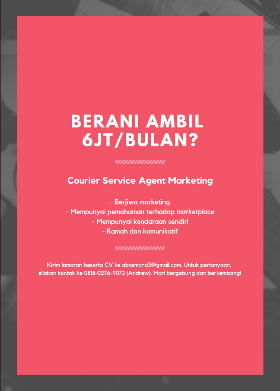 &#91;Bandung&#93; Lowongan Marketing Agen Pengiriman