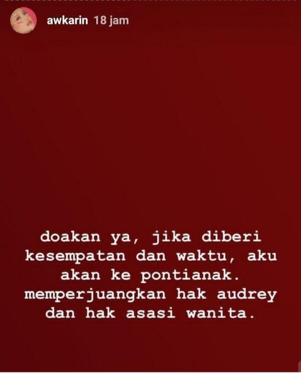 Hotman Paris Hingga Awkarin Beri Dukungan Moril kepada Audrey