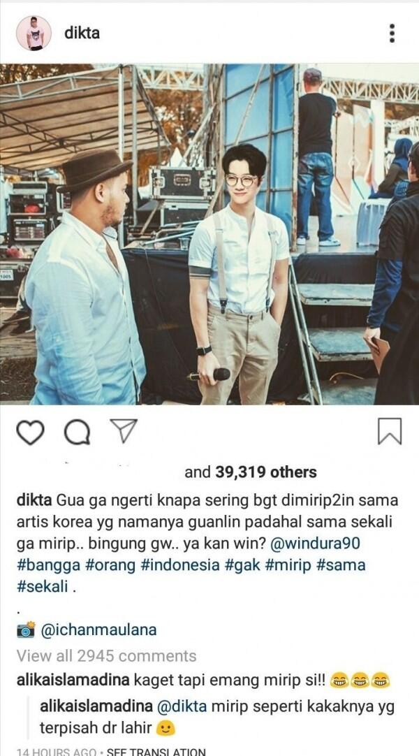 10 Bukti Kemiripan Guanlin eks Wanna One dan Dikta Yovie & Nuno