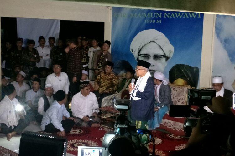 Listrik Padam Saat Ma'ruf Berpidato di Pesantren, Para Santri Berselawat