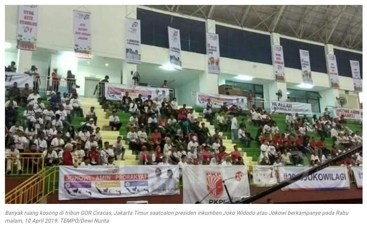 Jokowi Kampanye di Jakarta Timur, Tribun GOR Ciracas Tak Penuh